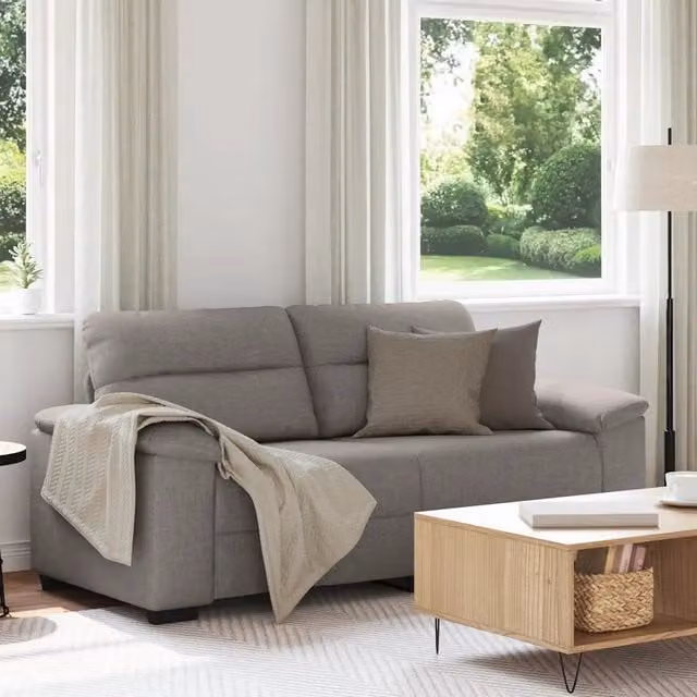 Divano a 2 posti moderno vidaXL in tessuto beige o grigio L: 180 cm, P: 81 cm, H: 84 cm – 1