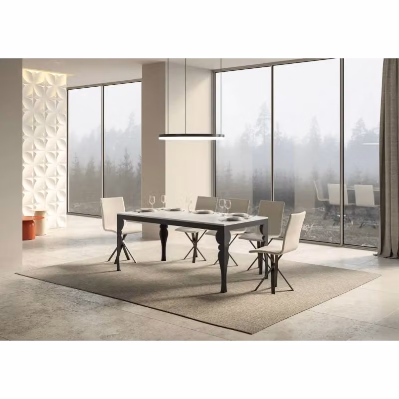 Tavolo allungabile Itamoby Evolution Bianco Frassino con telaio Antracite L: 90 cm, P: 180-284 cm – 2