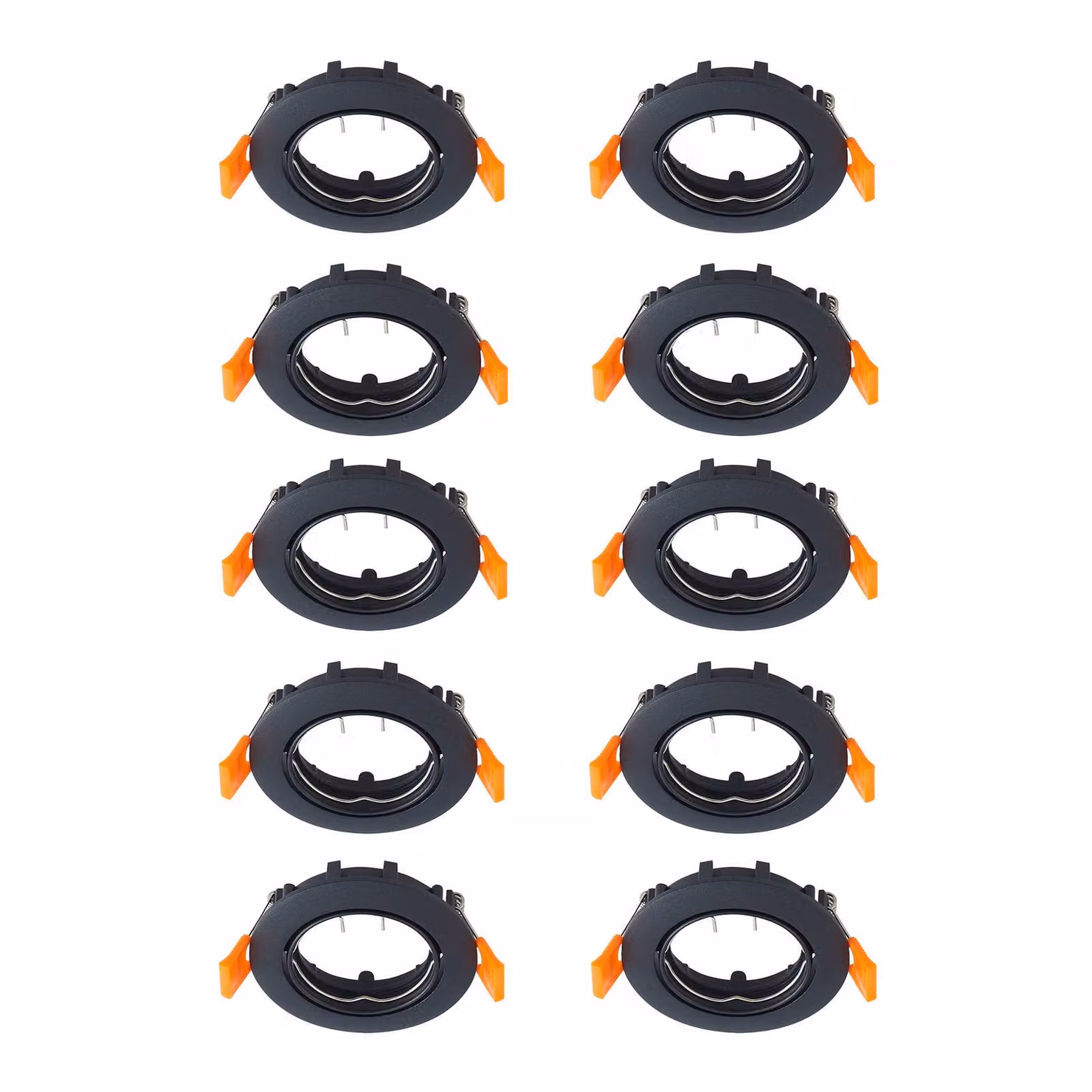 Prios plafoniera a incasso Fibur, nero, zinco, Ø8,2cm, 10 pezzi Fibur PRIOS, dimmerabile, Nero, Soggiorno / Sala da pranzo, Metallo, Moderno