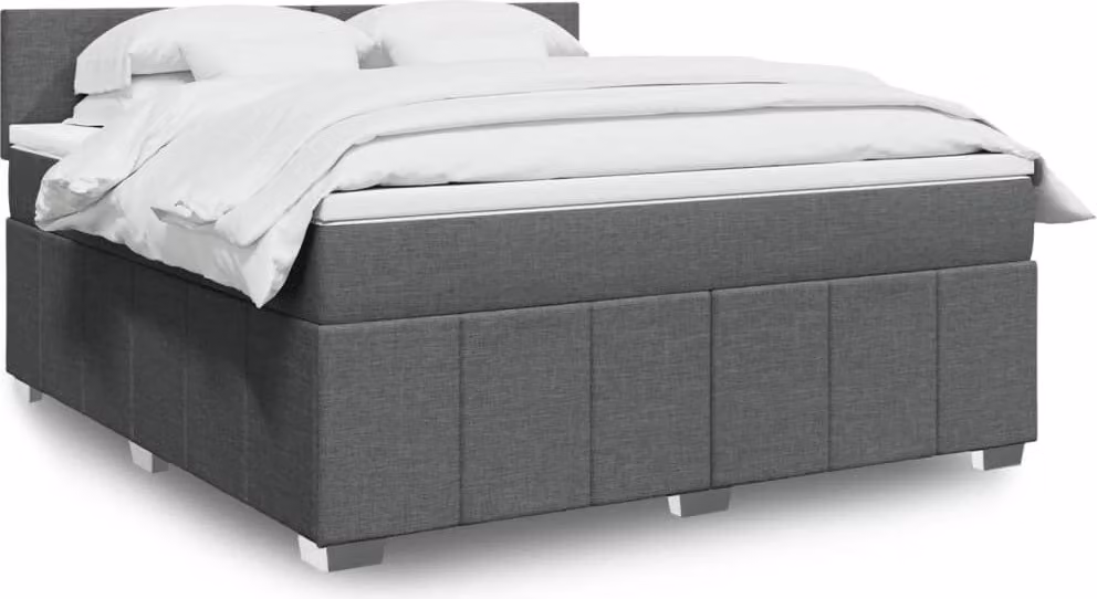 Maison Exclusive - Giroletto a Molle con Materasso Grigio Scuro 180x200 cm Tessuto