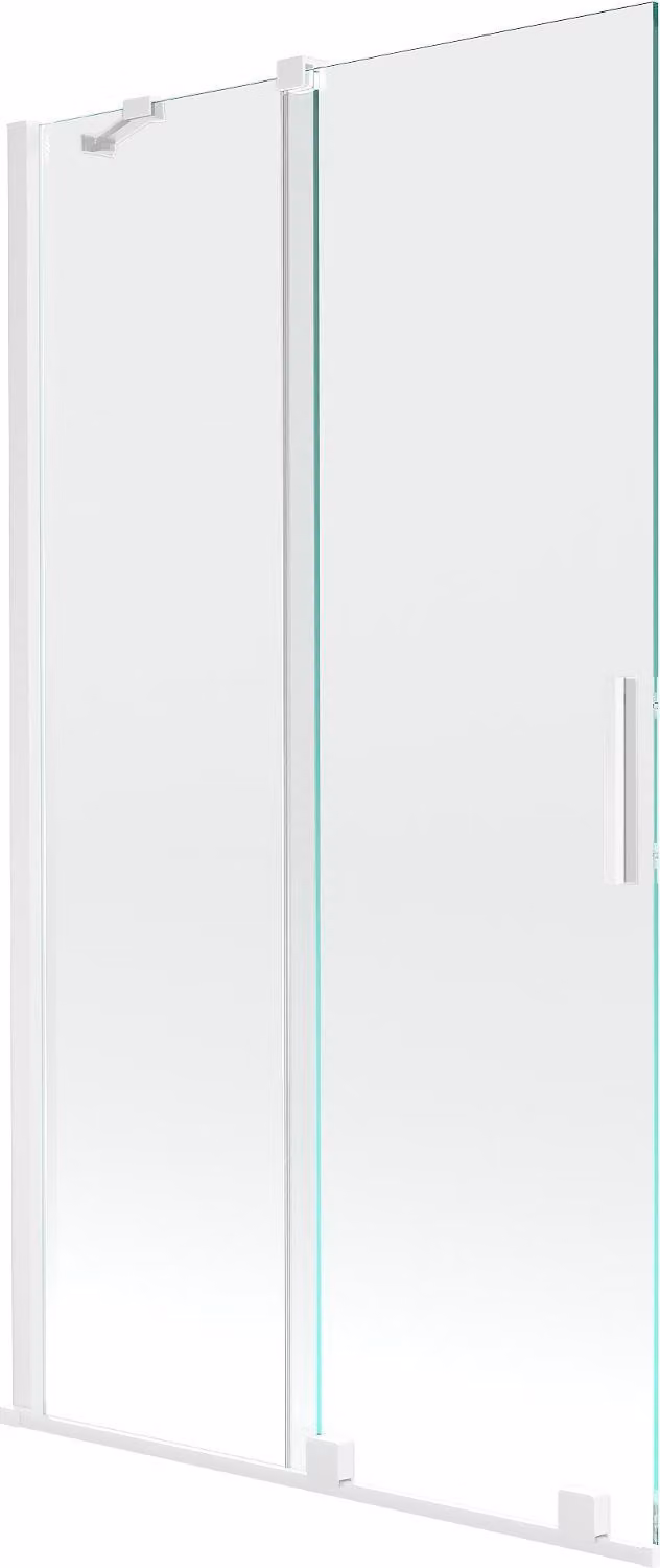 Mexen Velar paravento vasca scorrevole a 2 ante 100 x 150 cm, trasparente, bianco - 896-100-000-01-20