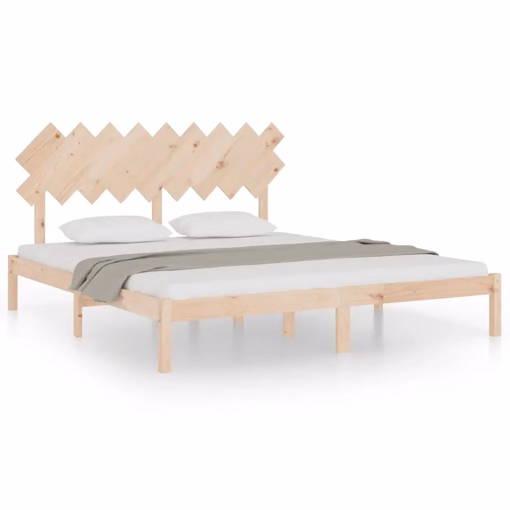 Giroletto Super King vidaXL in legno massello di pino marrone L/P: 180 x 200 cm – 2