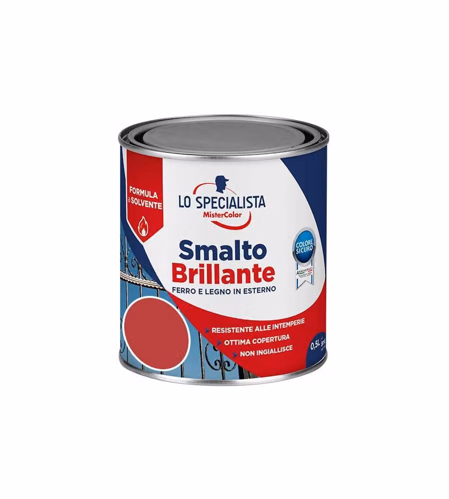 Lo Specialisa Smalto Brillante a Solvente 0,5 l Rosso