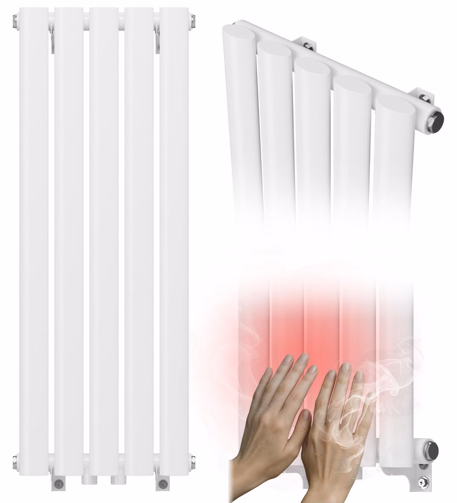 Granitan - Radiatore da bagno - Scaldasalviette - 80x30 cm - Bianco - verticale - Scaldasalviette - AXIS