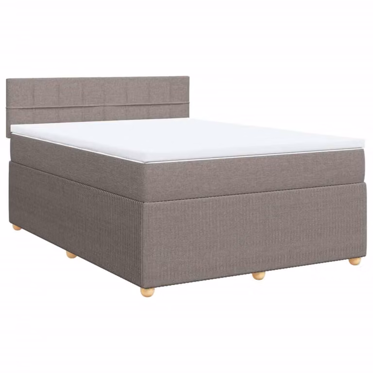 Giroletto a Molle con Materasso Tortora 160x200 cm in Tessuto
