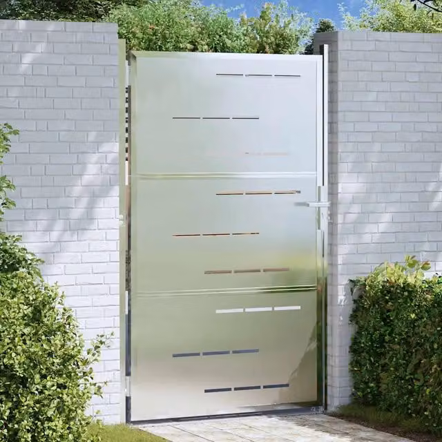 Cancello singolo da giardino vidaXL in acciaio inossidabile argento L: 85 cm, H: 144 cm