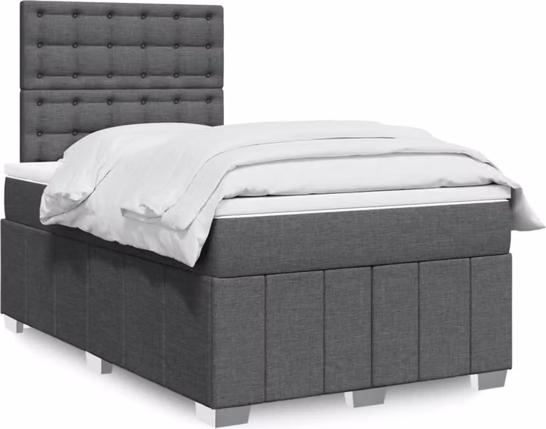 Maison Exclusive - Giroletto a Molle con Materasso Grigio Scuro 120x190cm Tessuto