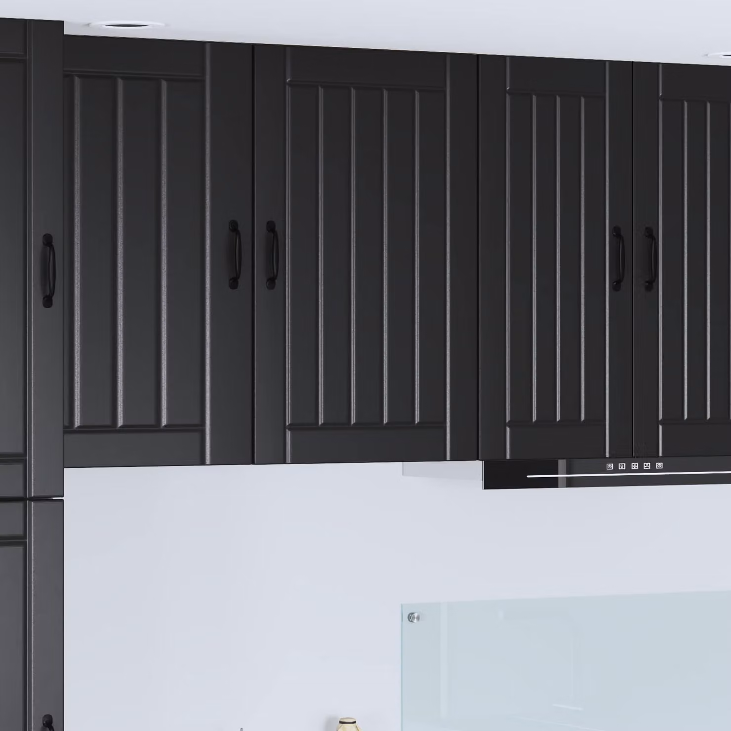 Armadietto a muro moderno vidaXL LUCCA nero con ante a battente e ripiani interni L: 50 cm, P: 31 cm, H: 80 cm