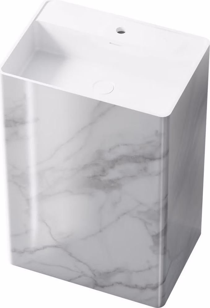 Steinberg Série 540 Lavabo sur pied, en îlot, angulaire, avec trou pour robinetterie, avec trop-plein, 600x420x900mm, 540712152, 540712152
