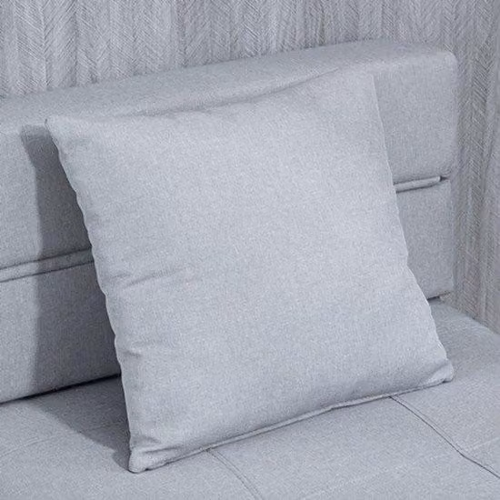 Poltrona da lounge grigio chiaro, confortevole, con cuscini e funzione letto, dimensioni 70x70x61 cm