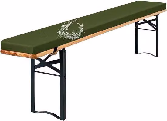 Cuscino esterno per panca - Rivestimento impermeabile - 220x30x3 cm - Verde scuro