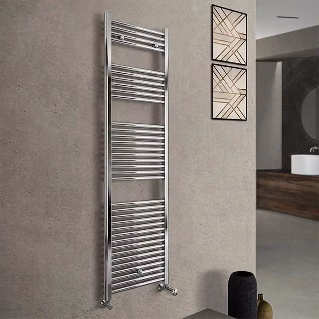 Termoarredo bagno Sanremo INBAGNO in acciaio inox colore argento, L 60 cm x H 170 cm, interasse 55 cm – 1