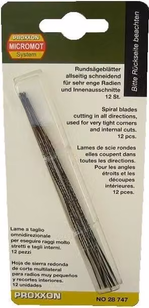 Proxxon Rundsägeblatt, 130 mm, Mit flachen Enden (ohne Querstift), 12 Stück