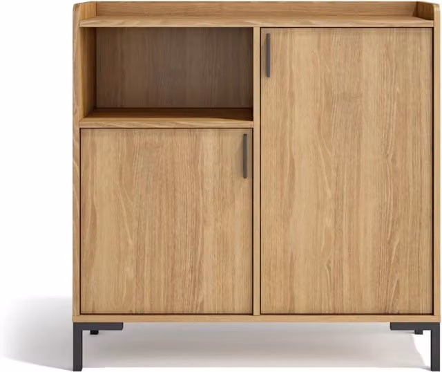 Credenza da ingresso Herdasa effetto rovere dorato 88x90x33