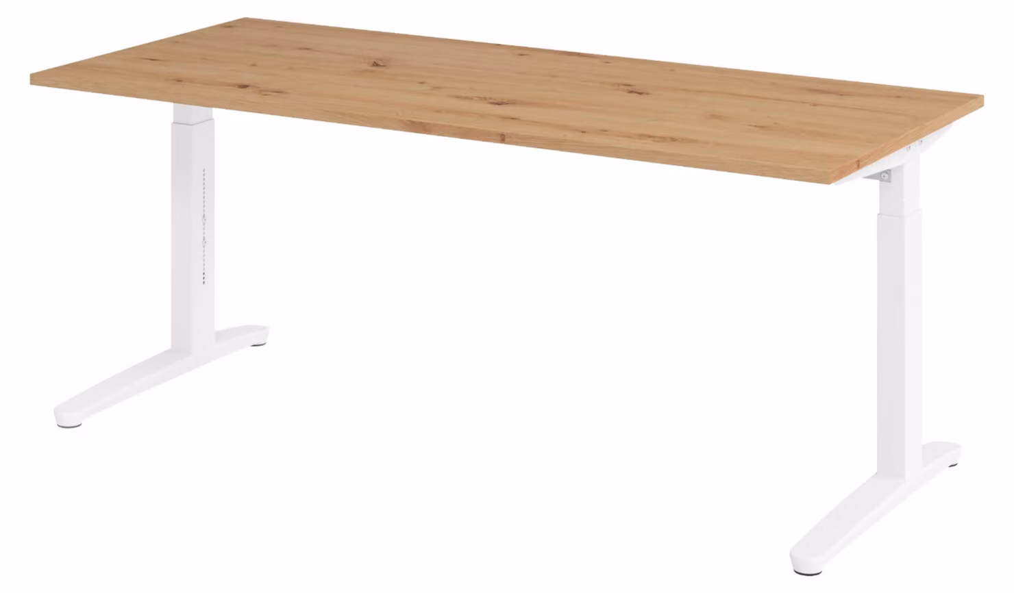 Scrivania bümö serie XB - Decorazione: rovere nodoso, dimensioni: 180 x 80 cm, struttura: bianco