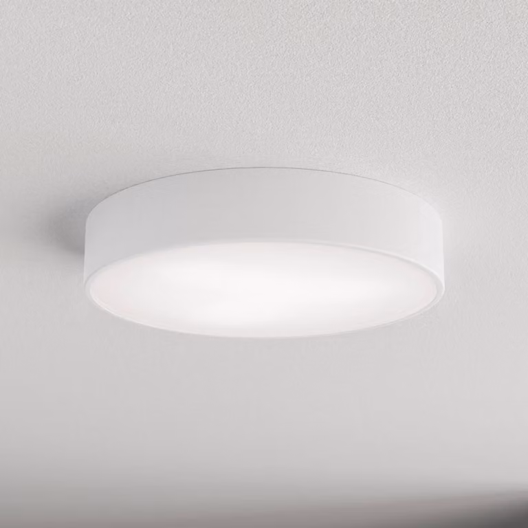 Plafoniera con sensore di movimento Cleo 400 TEMAR LIGHTING, Bianco / Opale, Corridoio, Metallo, Moderno, Plafoniera