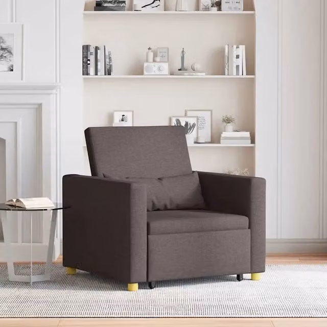 Divano letto estraibile singolo-Sofa Letto-Daybed Marrone scuro 90 x 165 x 87 cm
