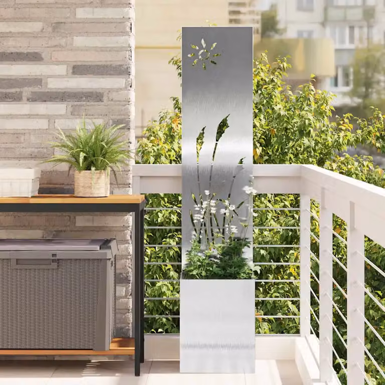 vidaXL Paravento per privacy in giardino Argento L/P/H: 32 x 32 x 150 cm