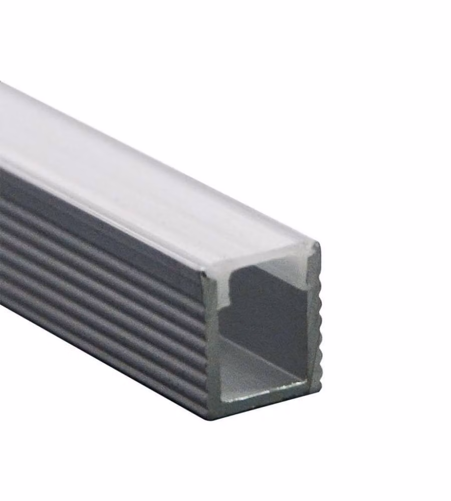 Profilo in Alluminio Colore Silver per Strip LED a Incasso Copertura Satinata 2000 x 7.8 x 9mm