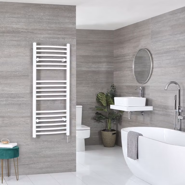 Scaldasalviette Elettrico Curvo Bianco - Termoarredo Bagno in Varie Dimensioni - Ive