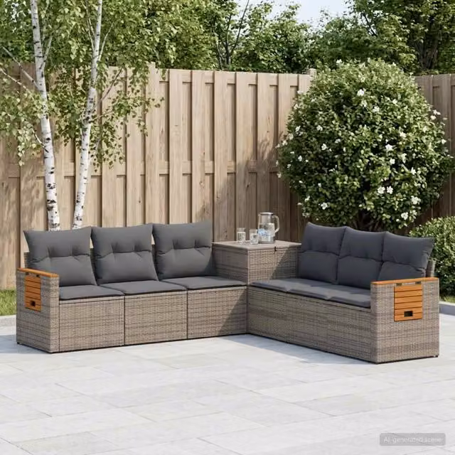 Set di divani 7 pz Grigio e Grigio Scuro 123 x 62 x 69 cm 3448874
