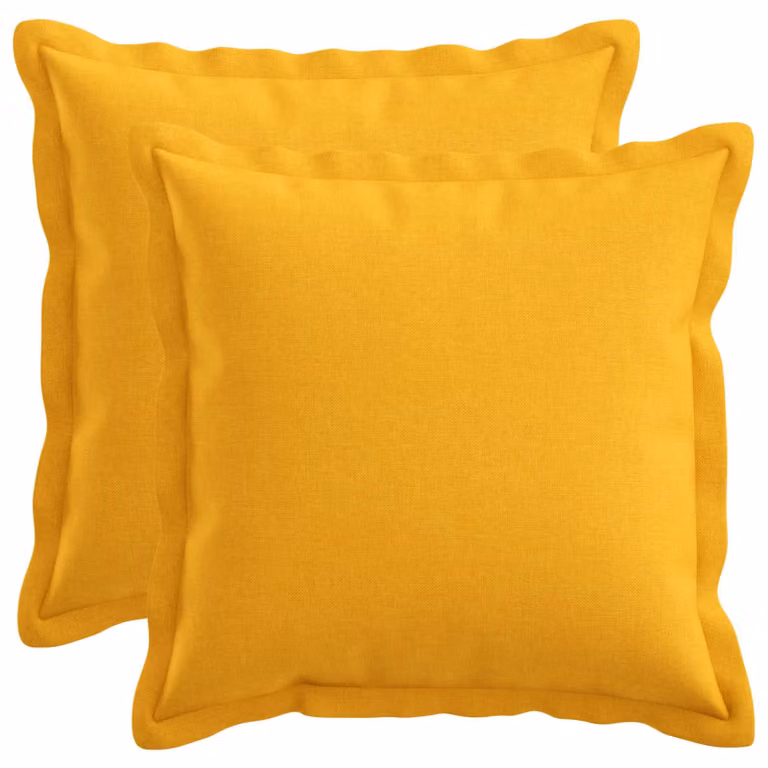 Set di 2 federe quadrate vidaXL HOUTEN Giallo Chiaro, L/P: 30 x 30 cm