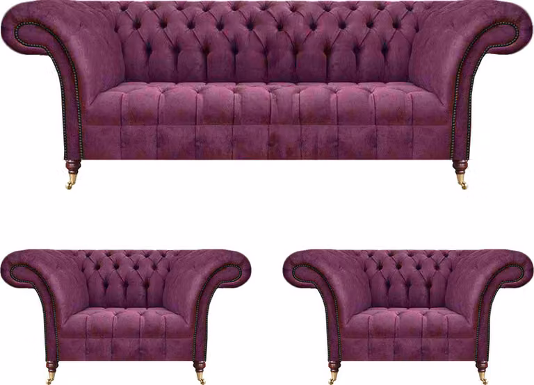Wohnzimmer Polstermöbel Sofagarnitur 3tlg Textil Möbel Couchen Chesterfield