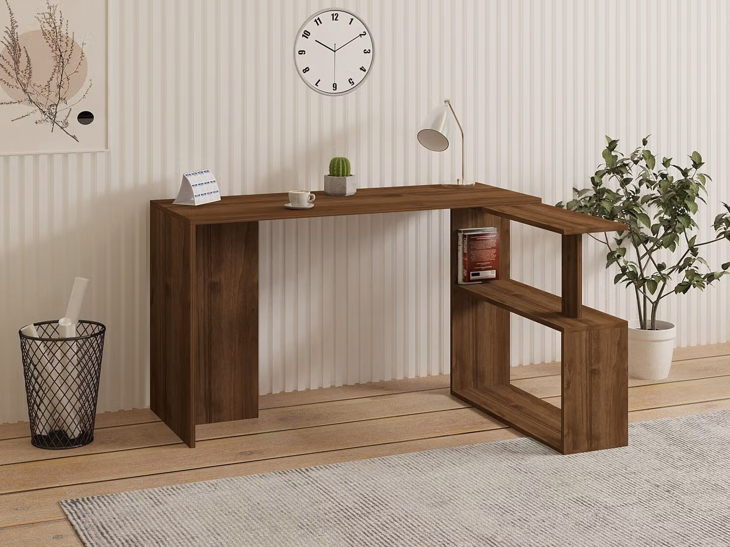 Skye Decor, Cayko- Cayko PUQ, colore noce, tavolini, 73,8x130x50 cm, 100% pannello di particelle rivestito in melamina