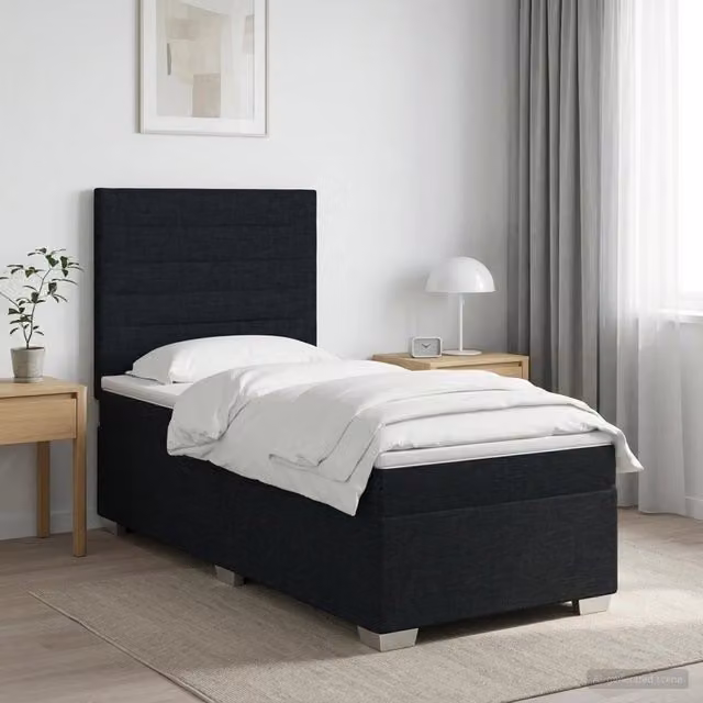 Letto box spring vidaXL con materasso a molle insacchettate e base sollevabile, colore nero, L 200 x P 80 cm