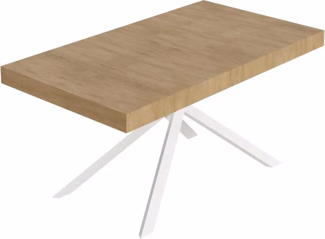 Tavolo allungabile 80x160/244 cm Niketis quercia natura gambe bianche