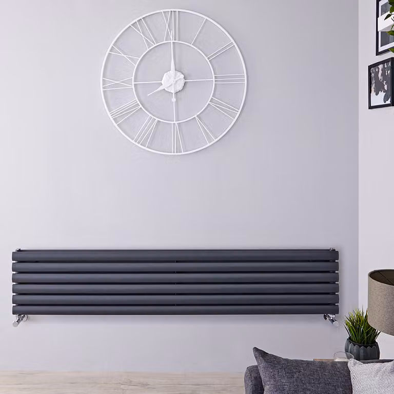 Radiatore di Design Orizzontale - Pannello Doppio - 354mm x 1600mm - Antracite - Revive