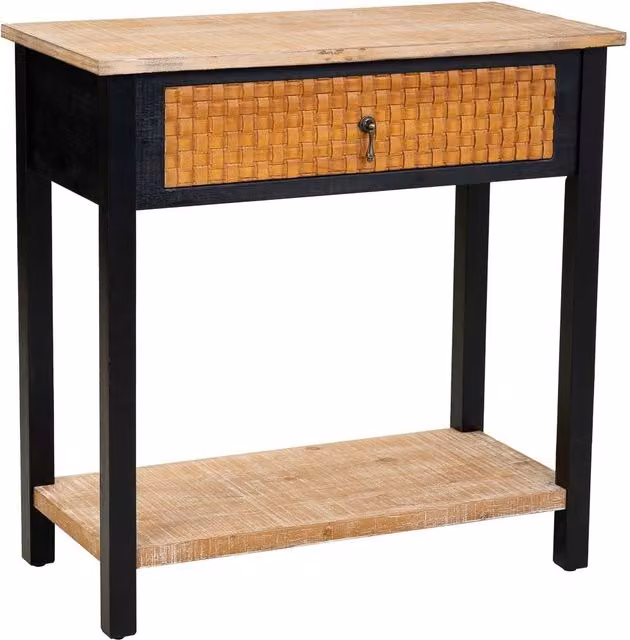 Mobile da ingresso WANDERLUST DECO in legno marrone con cassetto e ripiano L: 80 cm, P: 38 cm, H: 82 cm