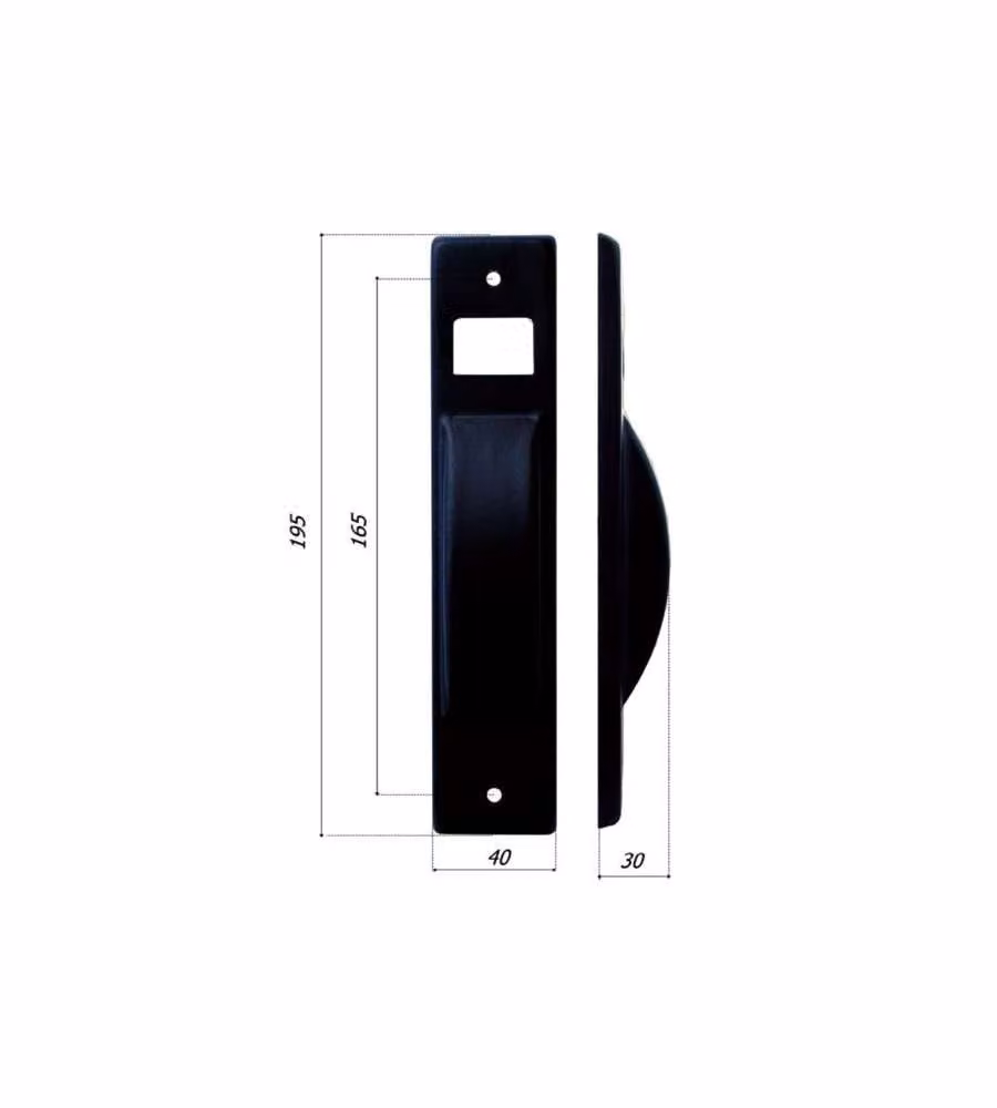Placca Interasse 165 Ferro Nero Semincasso