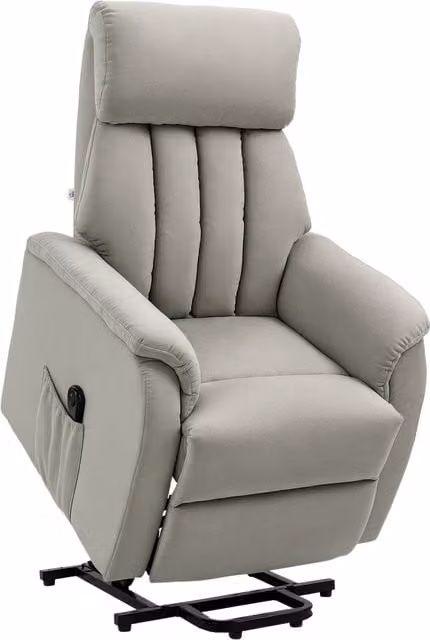 Poltrona Alzapersona Reclinabile HOMCOM con Telecomando e Poggiapiedi, Grigio, L: 75 cm, P: 93 cm, H: 110 cm