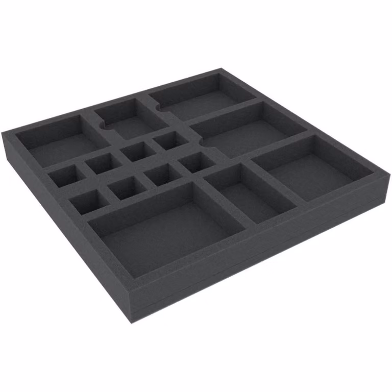 Inserto in schiuma 265x265x32 mm per giochi da tavolo, 15 scomparti