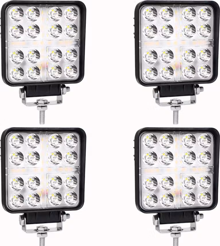 Luci da lavoro a LED, alta luminosità, design impermeabile, 4 fasci spot da 48w