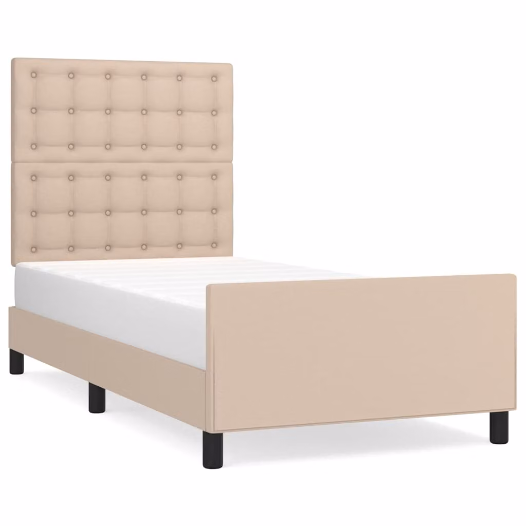 Giroletto con Testiera Cappuccino 90x200 cm in Pelle finta