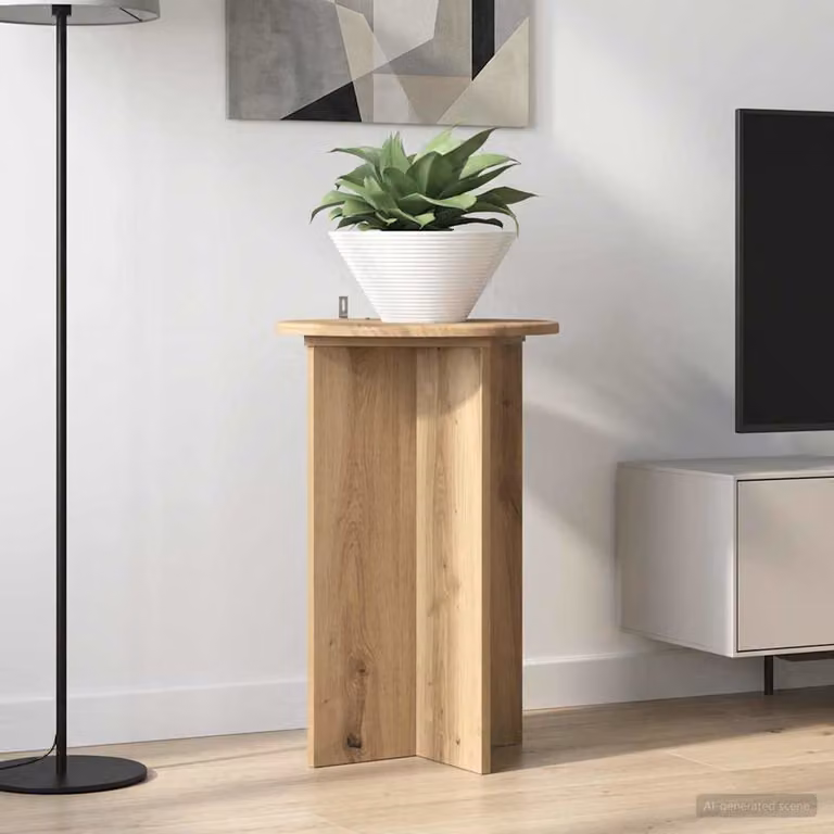 Set di 2 supporti per piante vidaXL in legno color rovere marrone, Ø 40 cm x H 60 cm