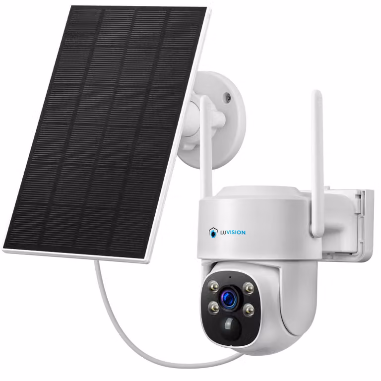 Telecamera di sorveglianza PTZ solare LUVISION da 4 MP con riconoscimento delle persone tramite IA