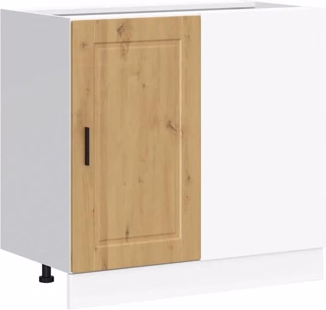 Mobile da cucina Porto HELLOSHOP26 in rovere e bianco con ante a battente L 86 cm, P 46 cm, H 81,5 cm