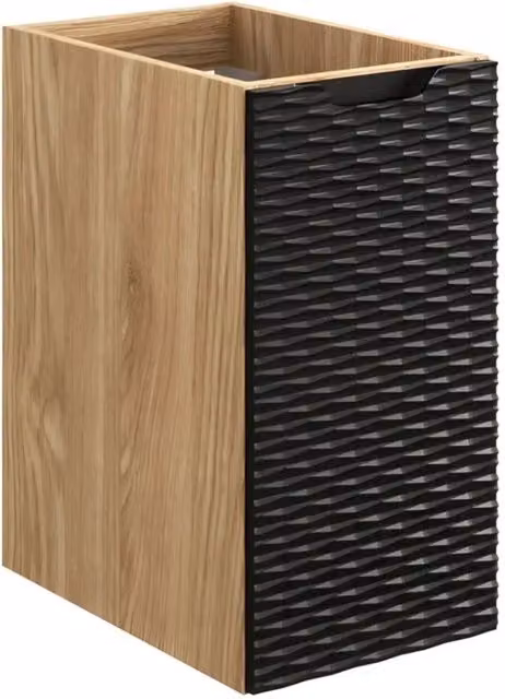 Mobile da parete YOKA – 1 anta – Rovere chiaro e nero – L30 × P46 × H57 cm – Da appendere