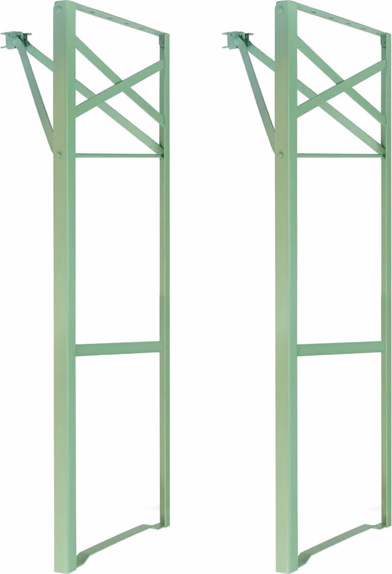 Natural Goods Berlin telaio per mobili BIERZELT, set per tenda da birra fai da te, telaio per tavolo pieghevole, telaio per panca, set per tendone, acciaio inox, H100,5 x L43cm - tavolo da bar, verde pastello, 2 pezzi
