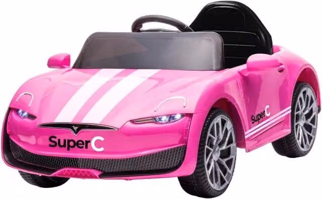 Macchina elettrica da guidare Colibrì Supercar Rosa con telecomando e luci e suoni