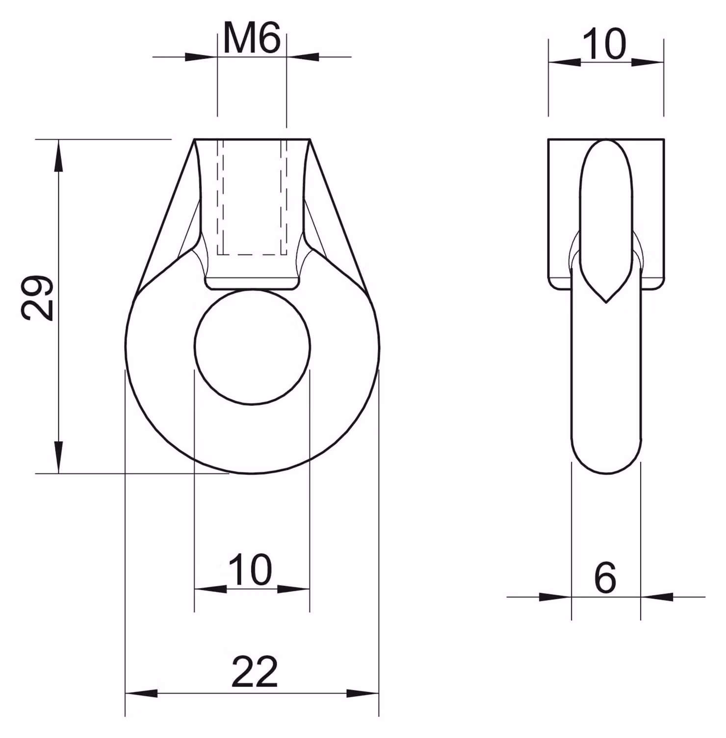 Bullone a occhiello - Dado a occhiello M6 2084 K M6