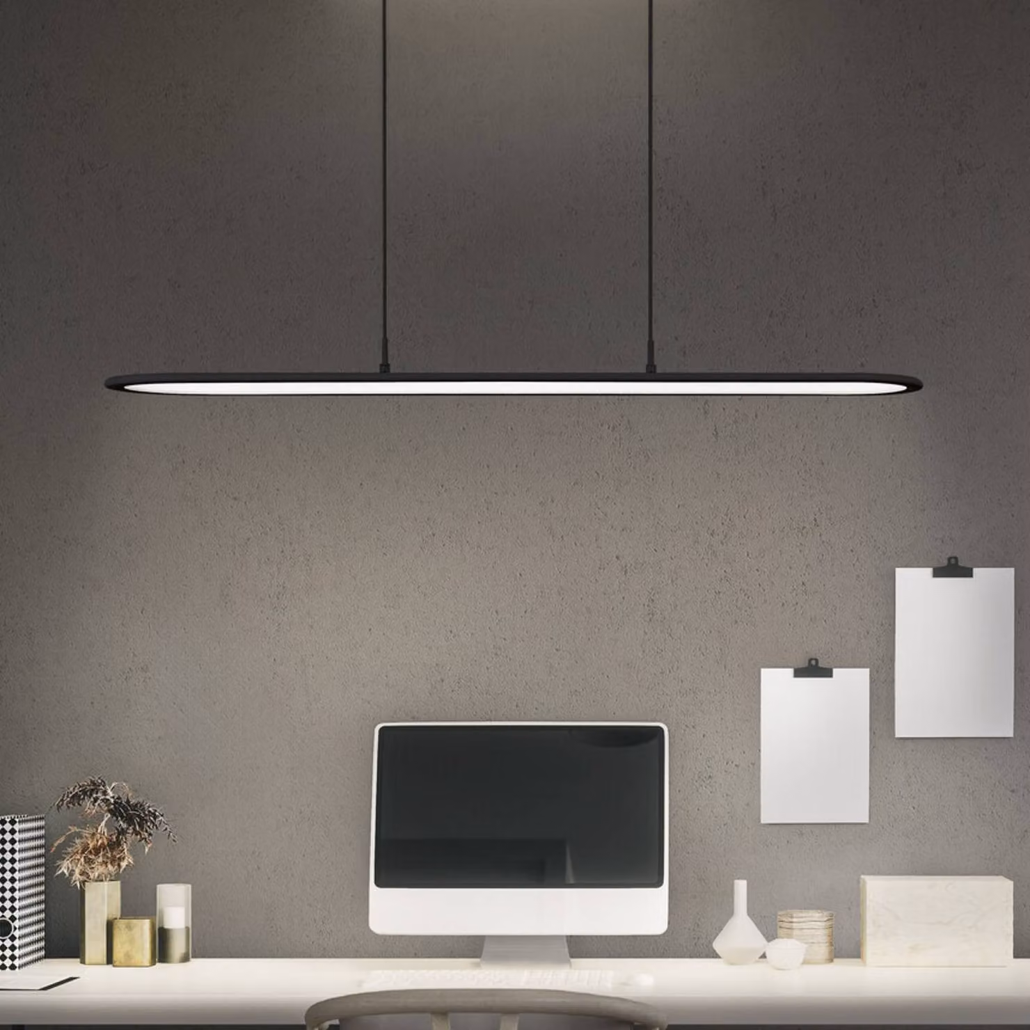 OSRAM LED pendente Office line pannello Ellipse nero 940 dimmerabile Panel Ellipse,, Nero, Studio / Ufficio, Alluminio, Moderno