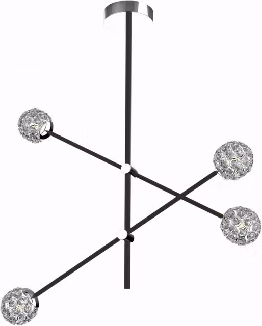 Lampadario Candellux Paksos cristallo nero metallo 4xG9