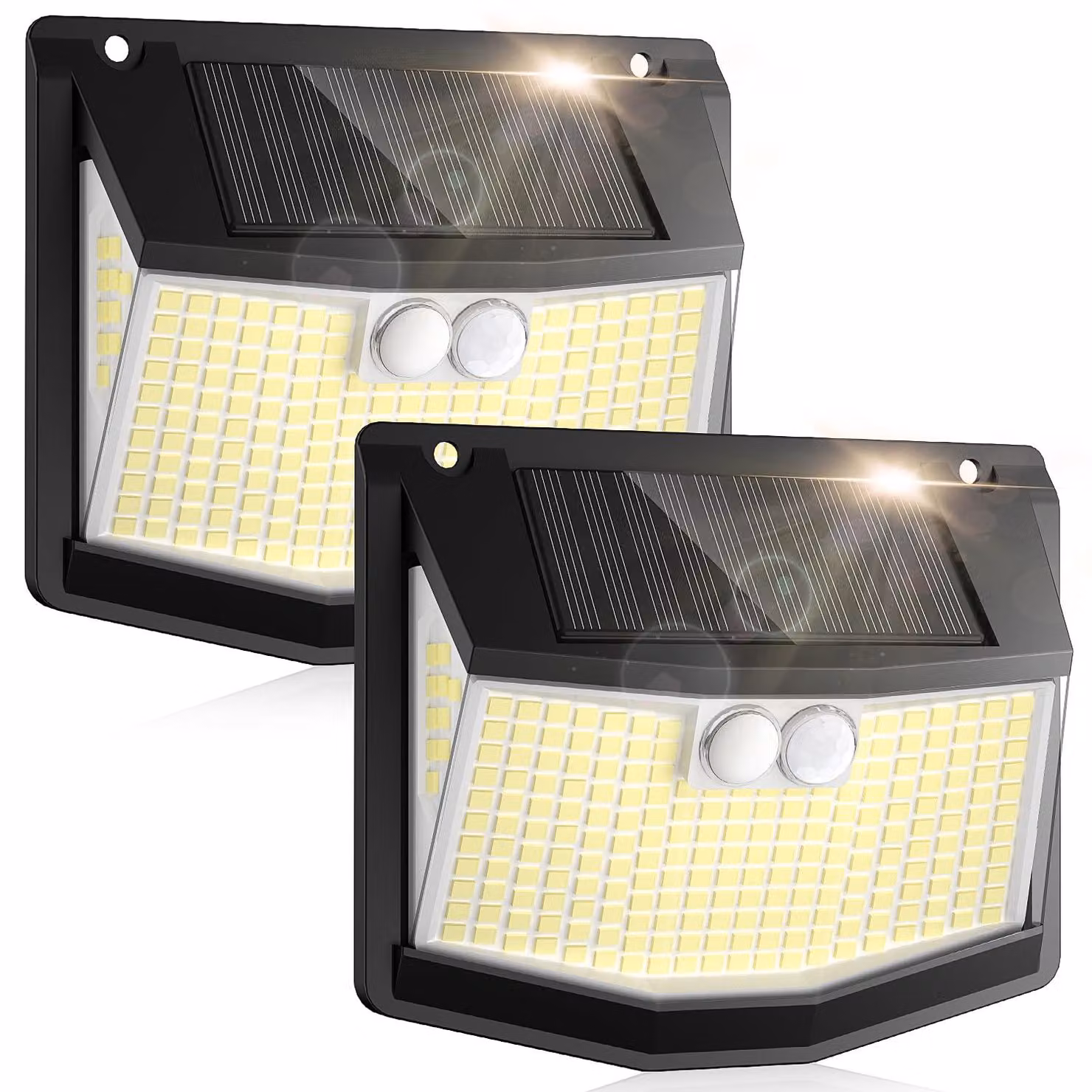 Lampada solare da esterno con sensore di movimento, 248 LED, grado di protezione IP65, confezione da 2 pezzi.