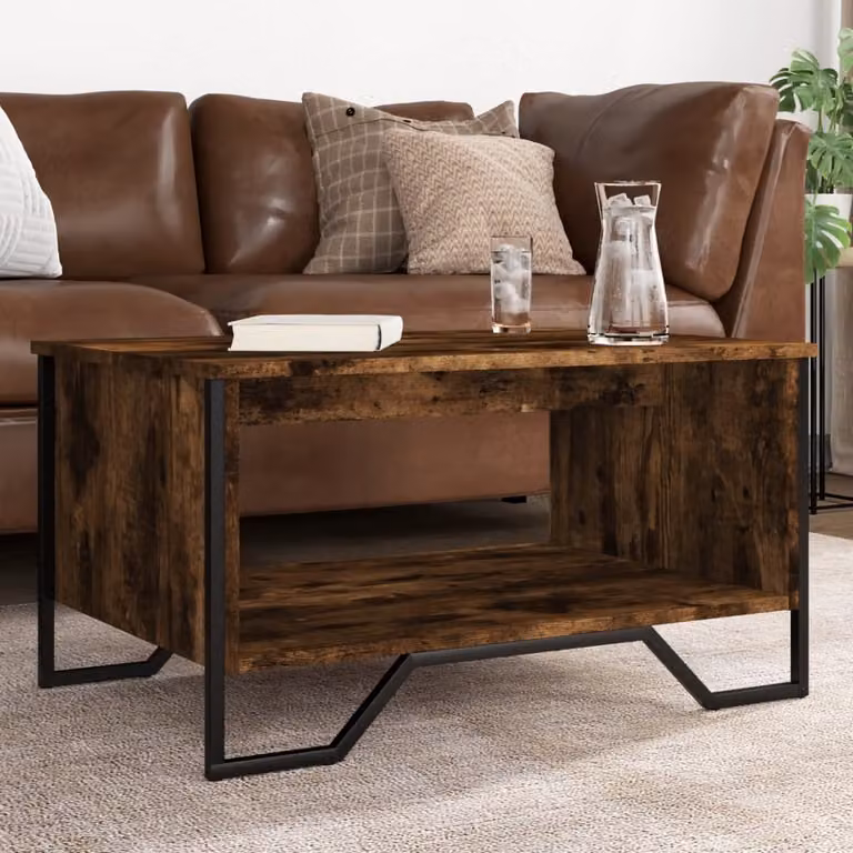 Maison Exclusive - Tavolino in rovere affumicato 75x51x40 cm Materiale ligneo
