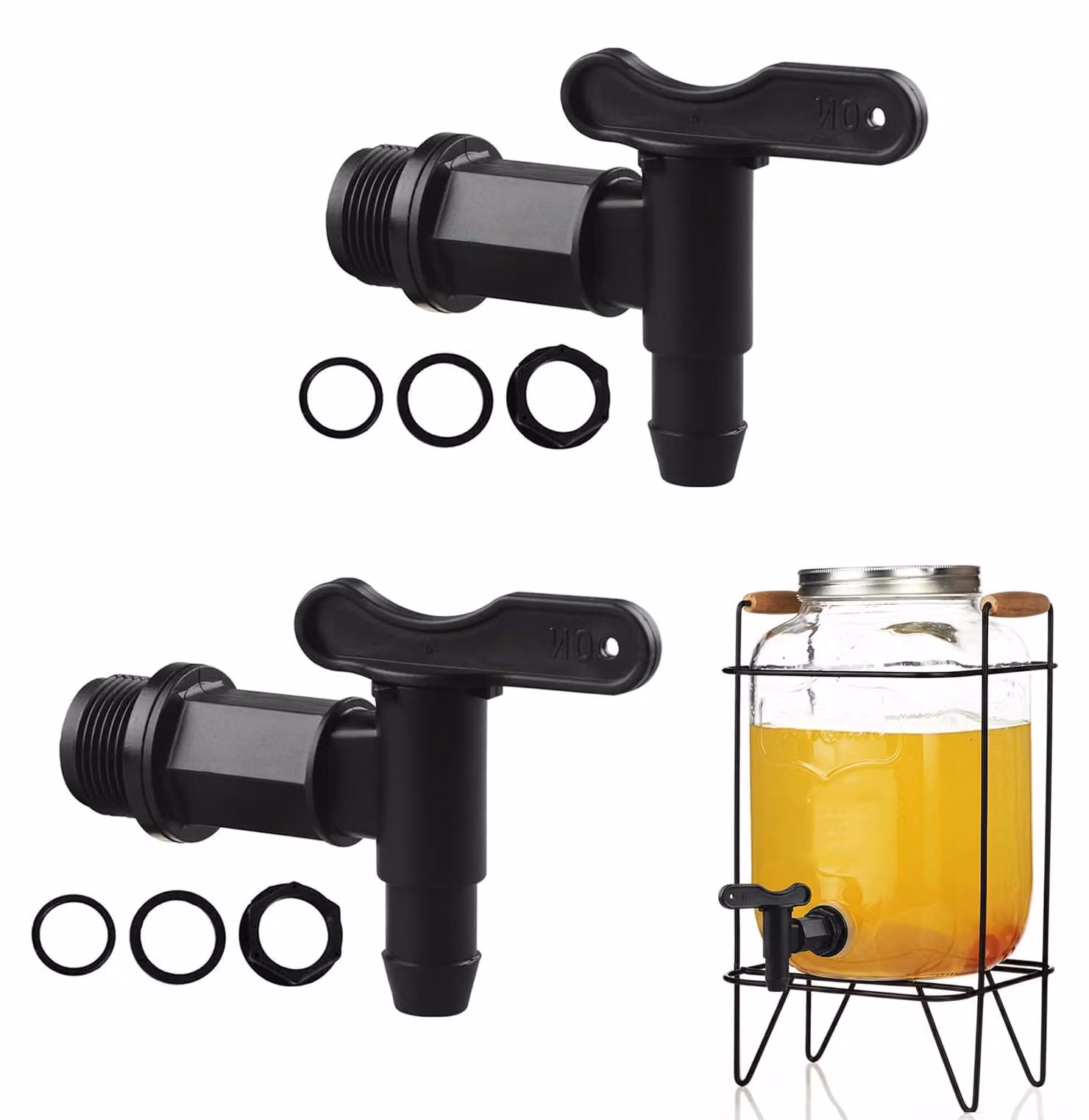 Set di 2 rubinetti per birra in plastica, da 3/4 di pollice, per fermentatori e serbatoi di acqua piovana