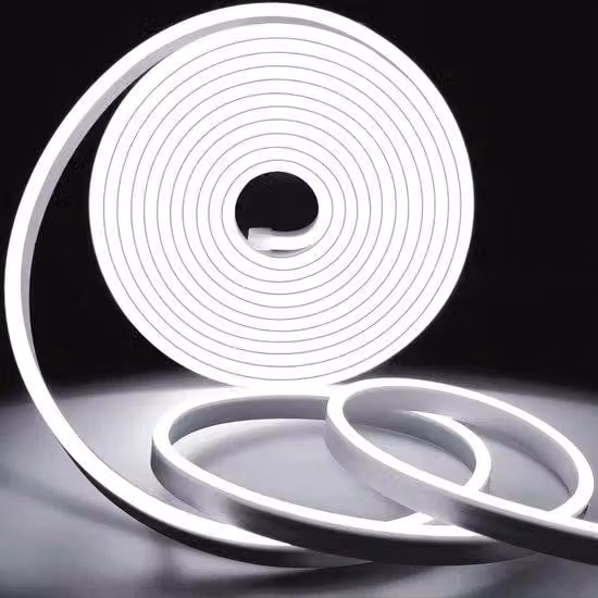 Striscia LED neon flessibile da 10 m, bianco freddo, per camere da letto ed esterni